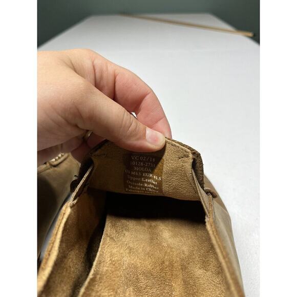 Olukai Men's Moloa Waxed Leather Slip On Loafer Shoes Brown Size 8.5 - Picture 6 of 7